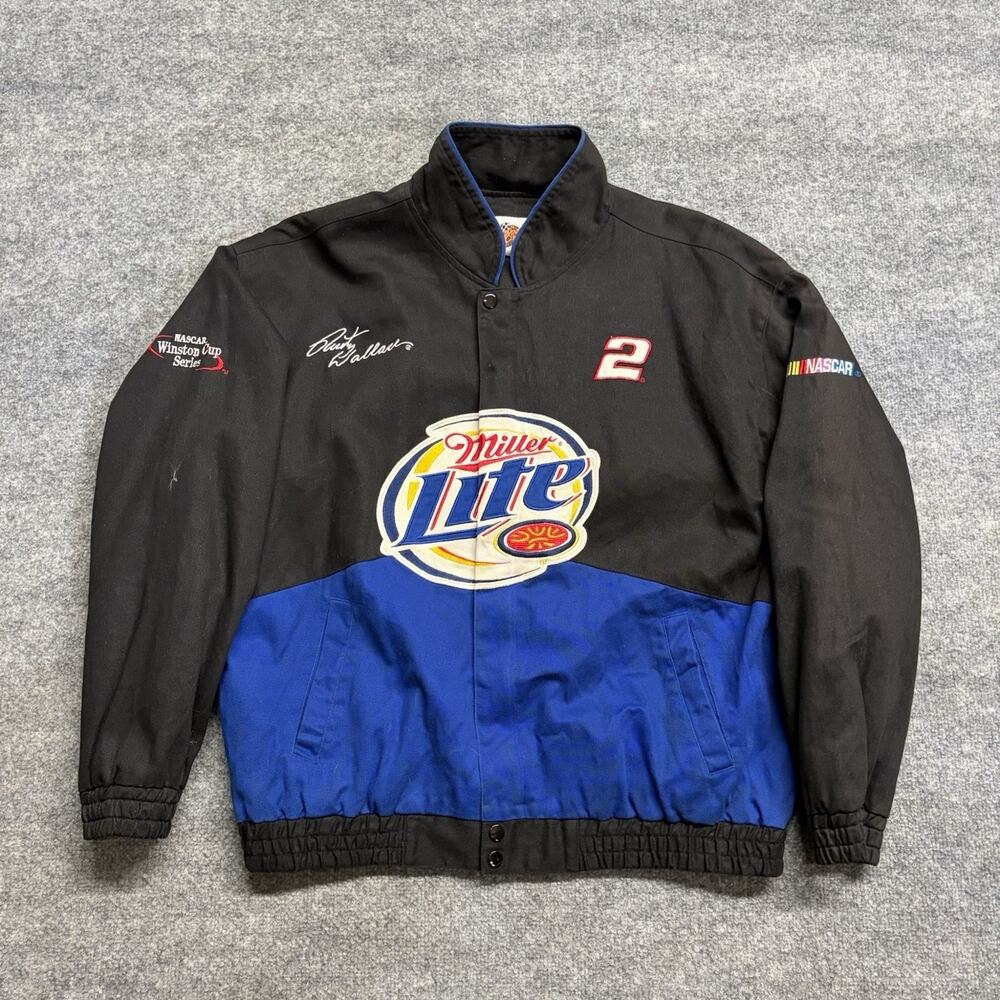 Vintage NASCAR Rusty Wallace Miller #2 Racing Jacket Winner’s Circle Men’s Large